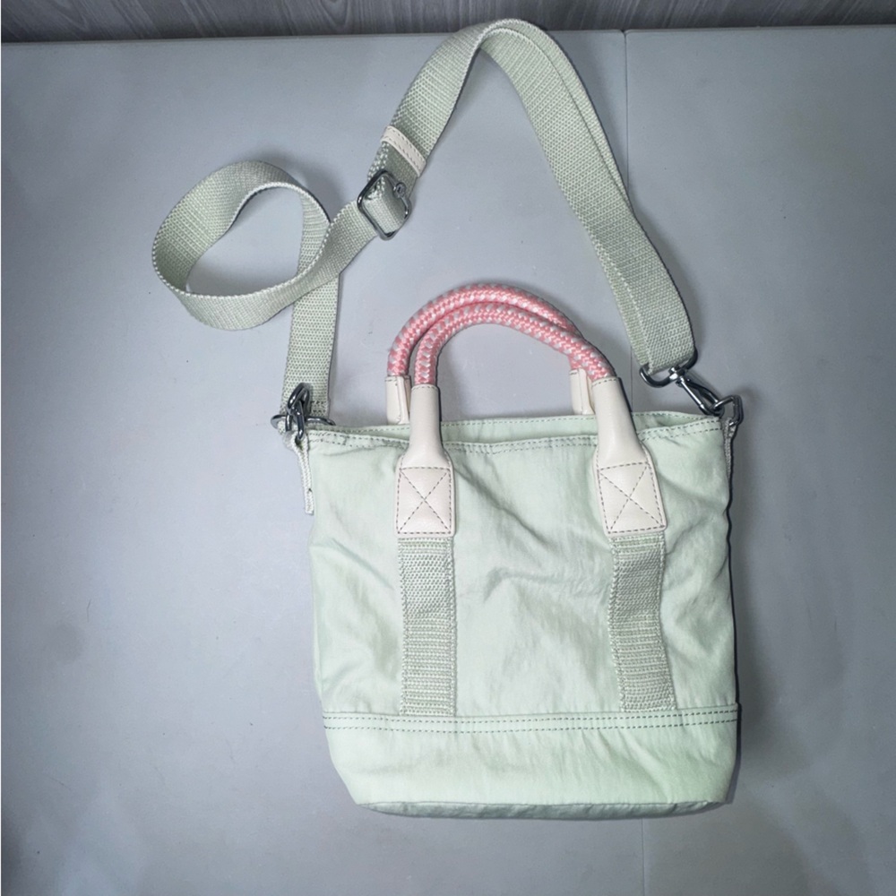 Kipling Angel‎ Airy Mini Tote Bag Nylon Handle Zipper Mint Green Pink Crossbody